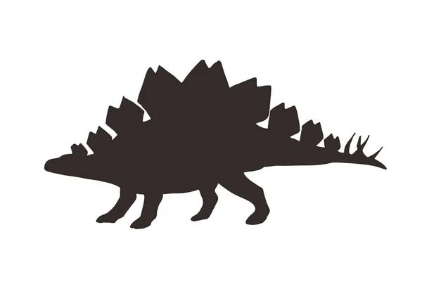 Silhouette de dinosaure stegosaurus noir vecteur — Image vectorielle