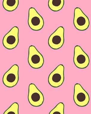 Avokado karalama çiziminin vektörsüz deseni