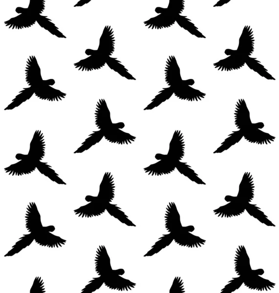 Modèle vectoriel sans couture de silhouette de perroquet aras — Image vectorielle