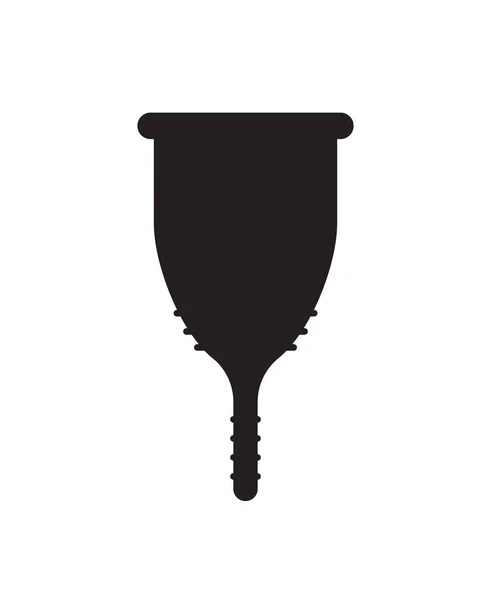 Silhouette Coupe Menstruelle Noire Plate Vectorielle Isolée Sur Fond Blanc — Image vectorielle