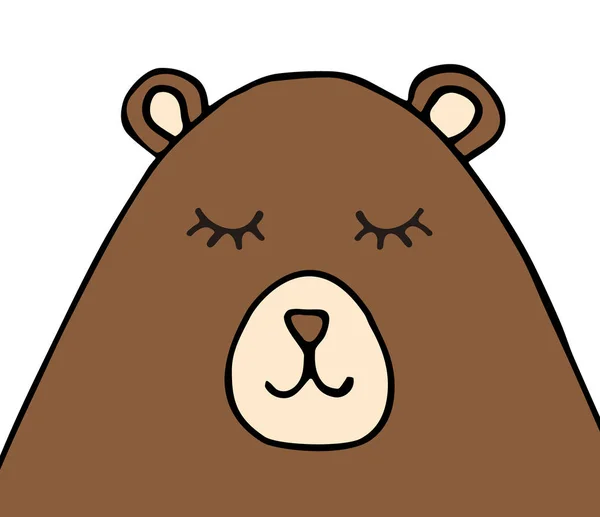 Urso Desenho Animado Bonito Com Grande Pedaço Tigre —  Vetores de Stock