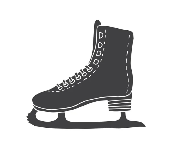 Vector Hand Getekend Doodle Schets Zwart Schaatsen Geïsoleerd Witte Achtergrond — Stockvector