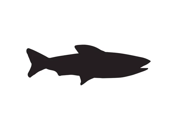 白を基調としたベクトル黒魚シルエット — ストックベクタ