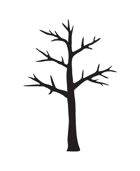 木のシルエットのベクトル図 — ストックベクタ