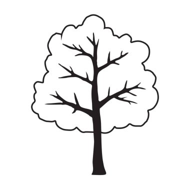 Bir ağaç siluetinin vektör çizimi 