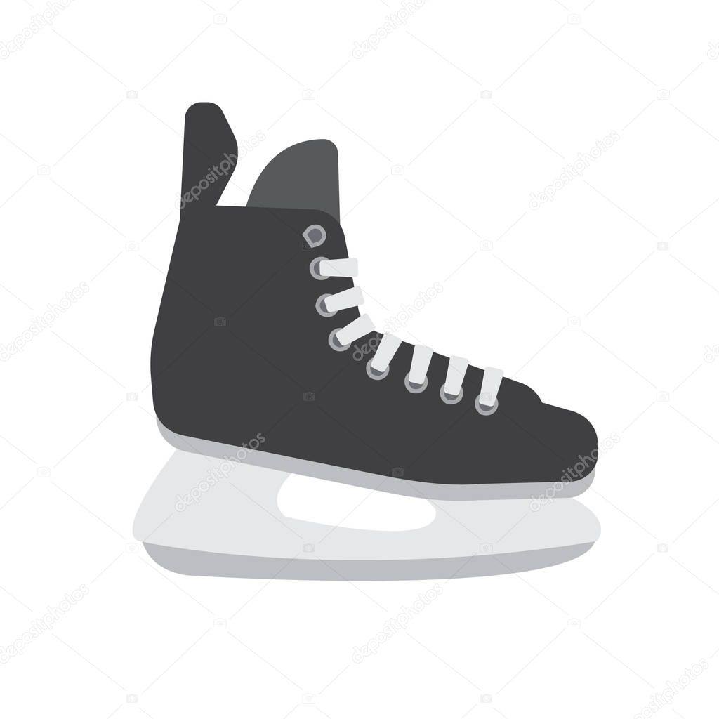 Vector flat cartoon hockey ice skate isolated on white background