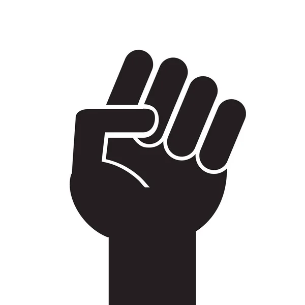 Vektor lapos fekete ököl kéz ikon — Stock Vector
