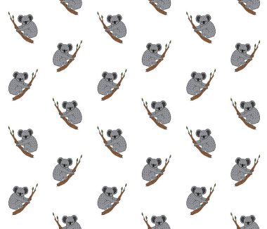 Renkli koalanın vektörsüz deseni