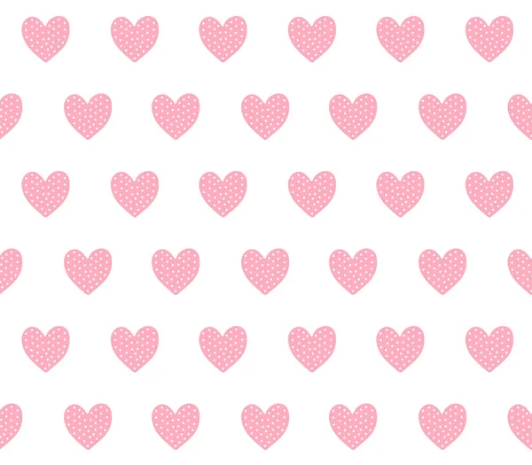 Vector Seamless Pattern Pink Hand Drawn Doodle Sketch Hearts Isolated — Stock Vector
