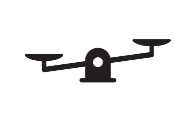 Beyaz arkaplanda izole edilmiş vektör düz siyah ölçek simgesi