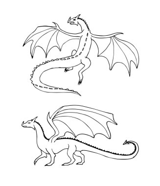 Ejderhaların vektör çizimi
