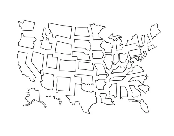 Conjunto Vectores Conjunto Bosquejo Dibujado Mano Esbozo Garabatos Usa Estados — Archivo Imágenes Vectoriales