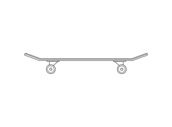 Skateboard Plano Vectorial Aislado Sobre Fondo Blanco — Vector de stock