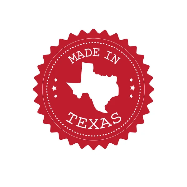 Vektor Platt Rund Retro Röd Logotyp Med Texas Karta Siluett — Stock vektor