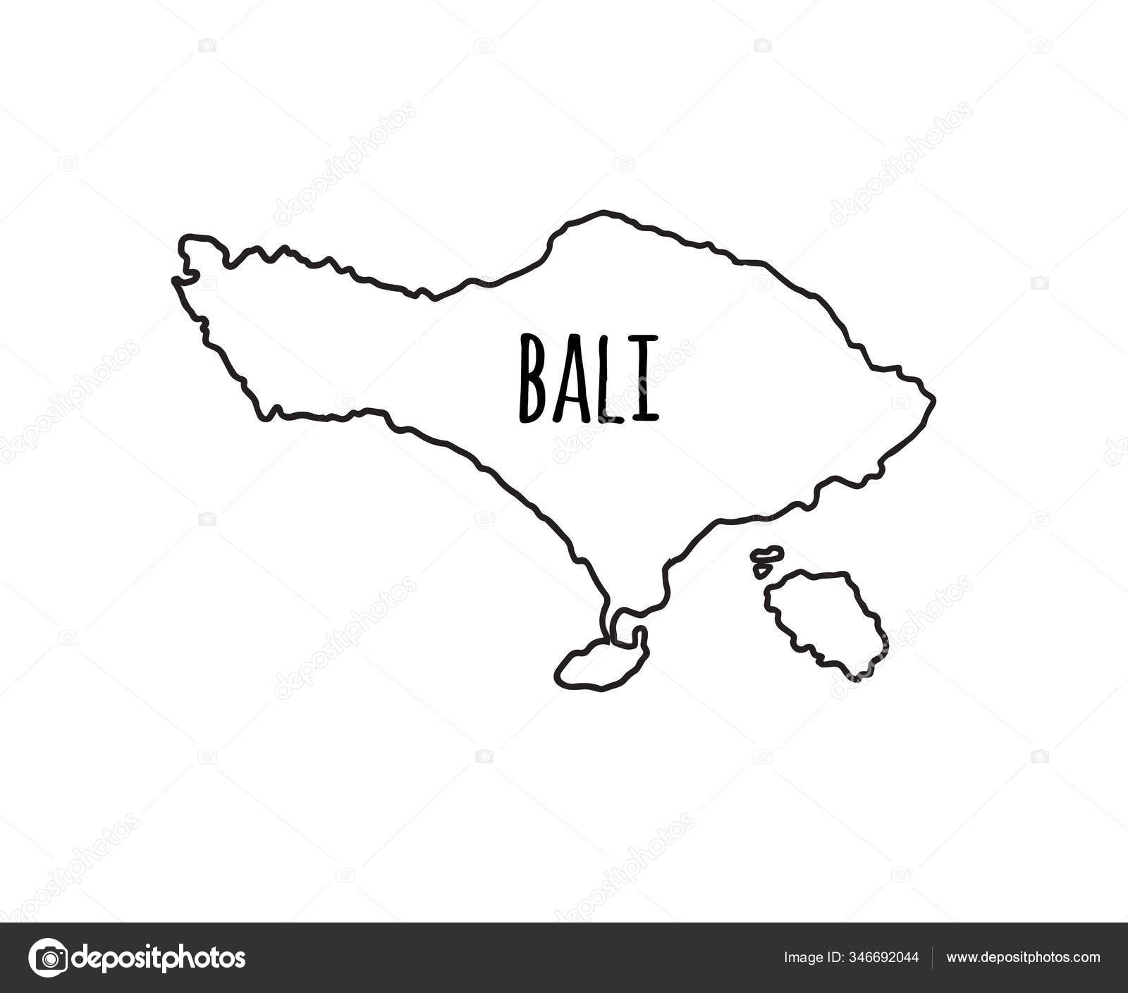Vector Hand Drawn Outline Doodle Sketch Bali Map Silhouette Isolated Vector Image By C Swetsol Vector Stock 346692044