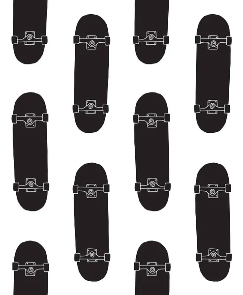 Vector seamless pattern of doodle skateboard — Stockvektor