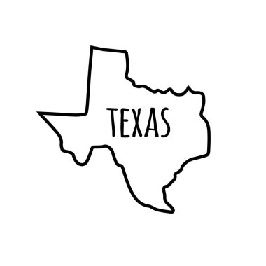 Vector outline hand drawn Texas state map