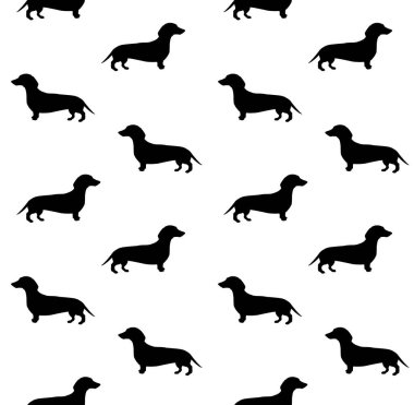 Vector seamless pattern of dachshund silhouette
