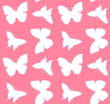 Vector seamless pattern of butterfly silhouette