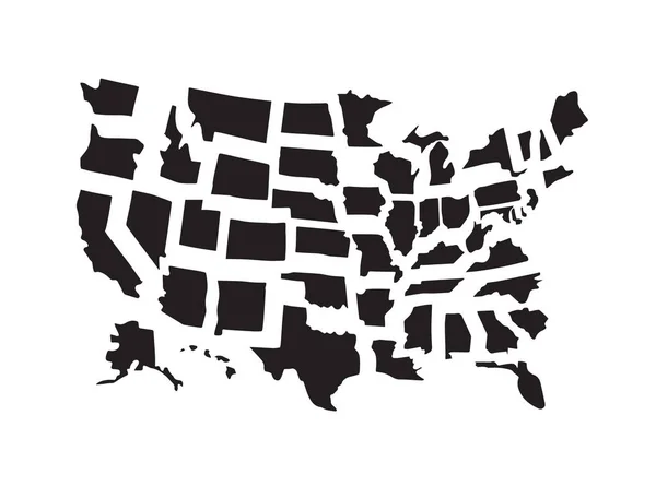 Set vettoriale fascio di contorno nero Stati Uniti mappa — Vettoriale Stock