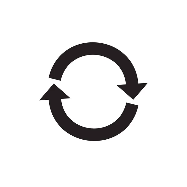 Vetor redondo preto reduzir símbolo de reciclagem de reutilização —  Vetores de Stock