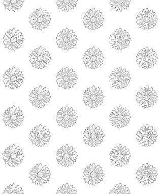 Çiçekli vektörsüz desen. El çizimi çiçek arkaplanı.