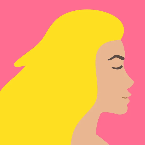 女性の顔のベクトル図 — ストックベクタ