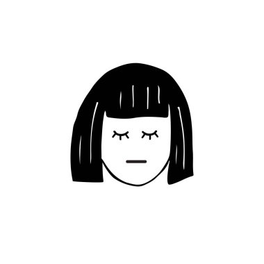 Kadın yüz ikon vektör illüstrasyon grafik tasarımı