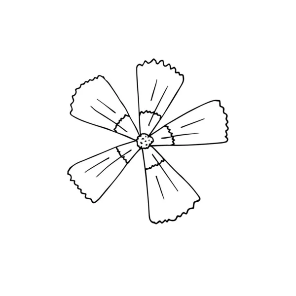 Vector Boceto Una Flor Sobre Fondo Blanco — Vector de stock