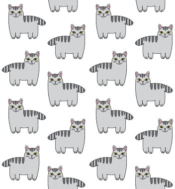 Sevimli çizgi film kedileriyle kusursuz bir model..