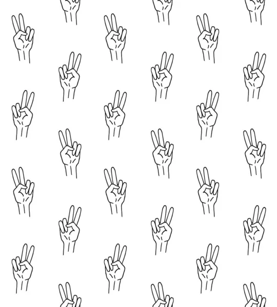 Vektor Nahtlose Muster Der Schwarzen Hand Gezeichnet Doodle Skizze Friedenszeichen — Stockvektor