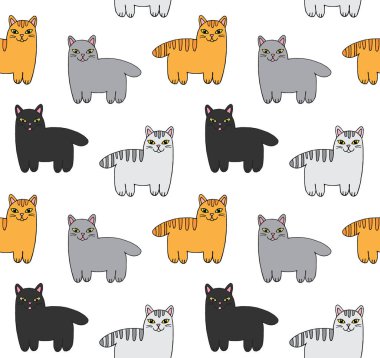 Çizik renkli kedinin vektörsüz deseni