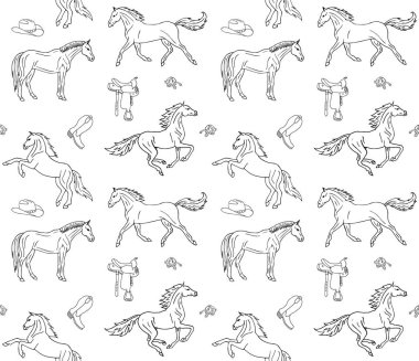 Elle çizilen atların kusursuz desenleri