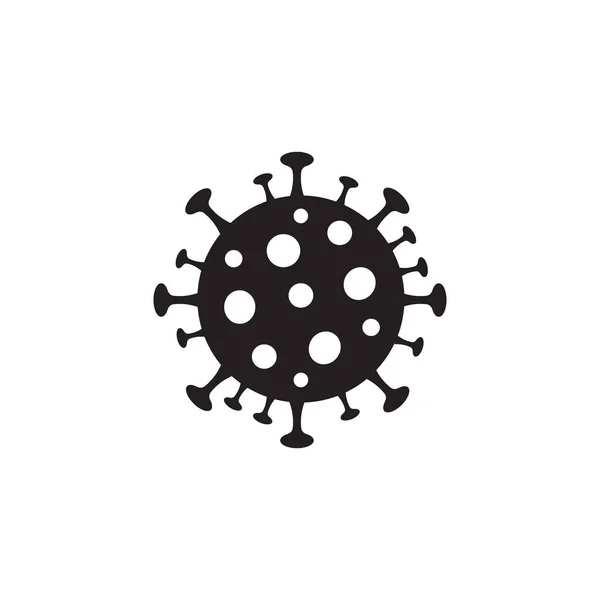 Векторная плоская черная икона коронавируса 2019-nCoV — стоковый вектор