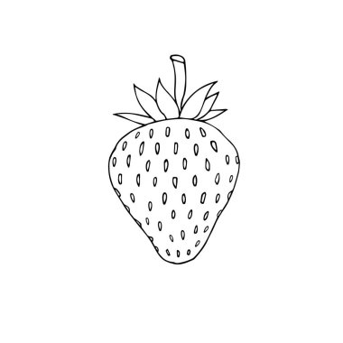 Vektör el çizimi beyaz arkaplanda izole edilmiş çilek çizimi