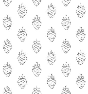 Elle çizilmiş çilekli pürüzsüz desen