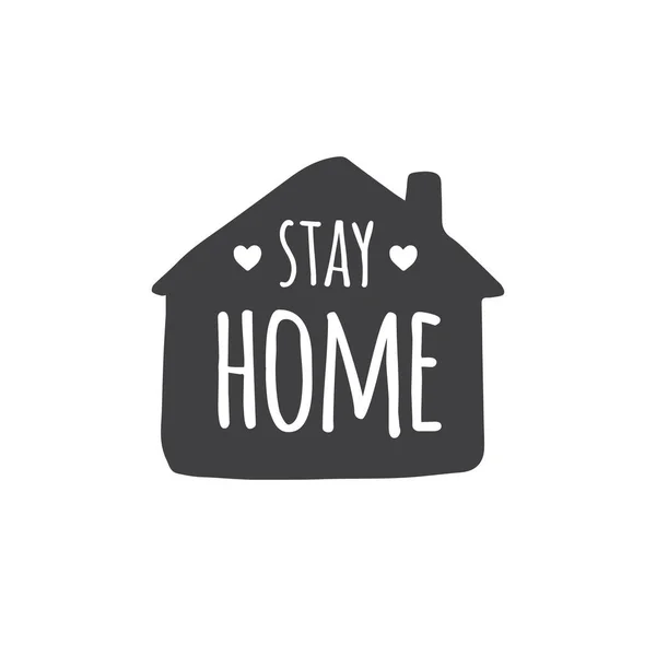 Vector Illustration Stay Home Phrase — Stock Vector