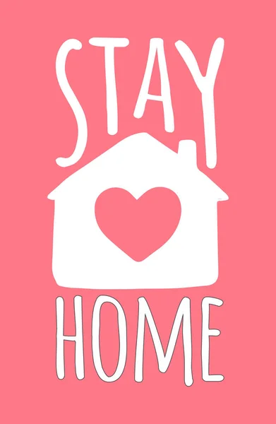 Vector Illustration Stay Home Phrase — Stock Vector