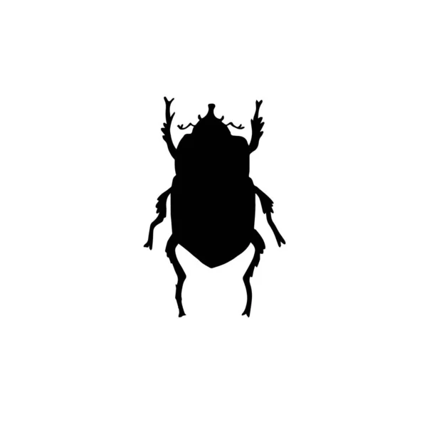 Vector Negro Bosquejo Insecto Silueta Aislado Sobre Fondo Blanco — Archivo Imágenes Vectoriales