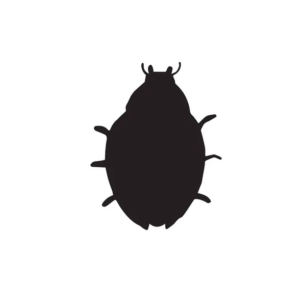 Ícone Bug Estilo Preto Isolado Fundo Branco Ilustração Vetor Símbolo —  Vetores de Stock