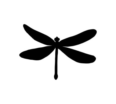 Bir kelebeğin siyah beyaz siluetinin vektör çizimi