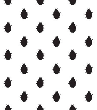 Böceklerin siyah ve beyaz siluetlerinin vektör çizimi