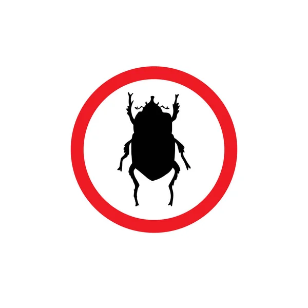 Beyaz Arka Planda Izole Edilmiş Kırmızı Daireli Siyah Böcek Silueti — Stok Vektör