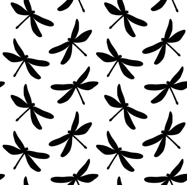 黒と白の蝶とシームレスなパターン ベクターイラスト — ストックベクタ