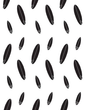 Siyah elin vektörsüz deseni beyaz arkaplanda izole edilmiş karalama çizimi sörf tahtası