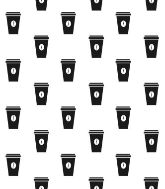 vektör siyah kahve bardakları kusursuz desen