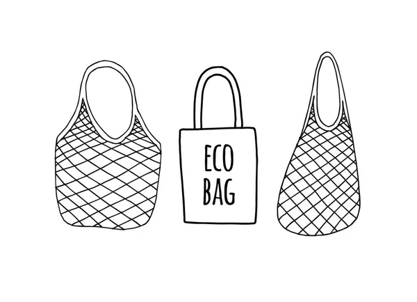Eco Shopping Bag Concetto Ecologia Illustrazione Vettoriale — Vettoriale Stock