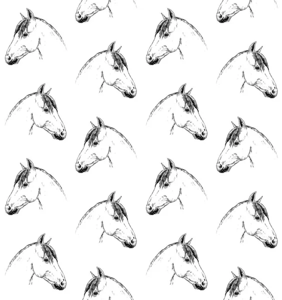 Motif Sans Couture Avec Des Chevaux Illustration Vectorielle — Image vectorielle