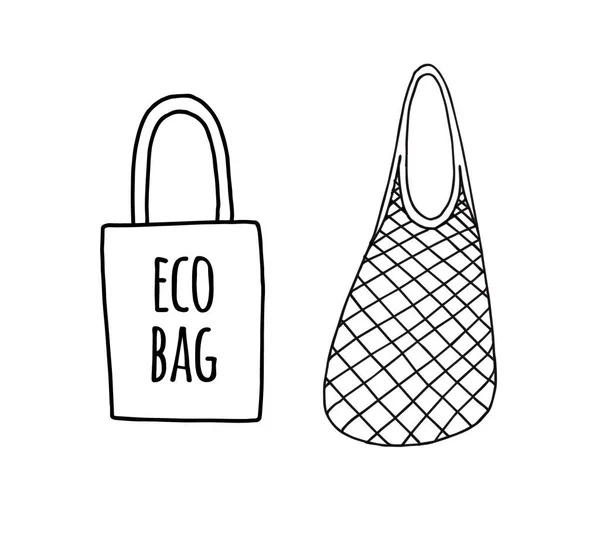 Bolsa Ecológica Concepto Ecología Ilustración Vectorial — Vector de stock