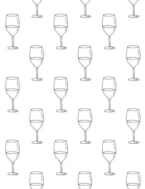 El çiziminin vektörsüz deseni beyaz arkaplanda izole edilmiş karalama çizimi asma camı